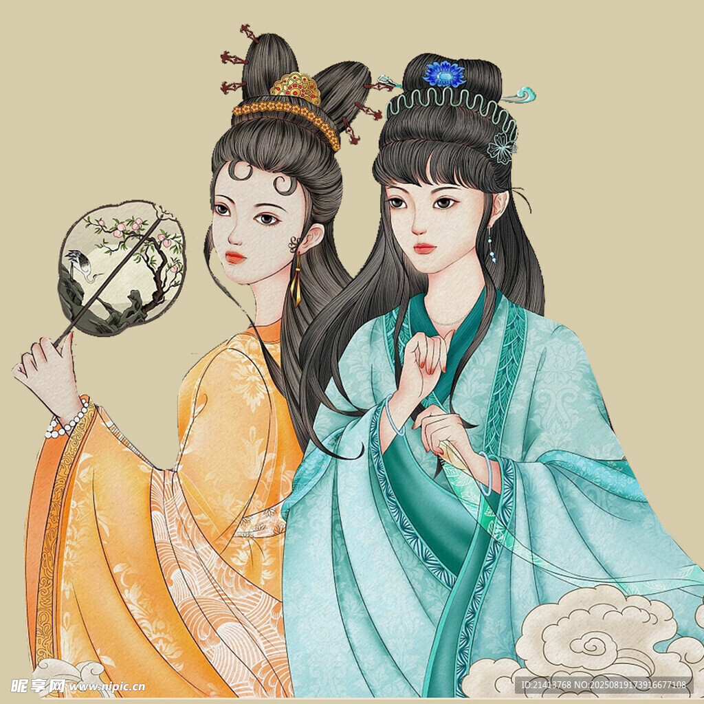 古风双姝 典雅汉服佳人
