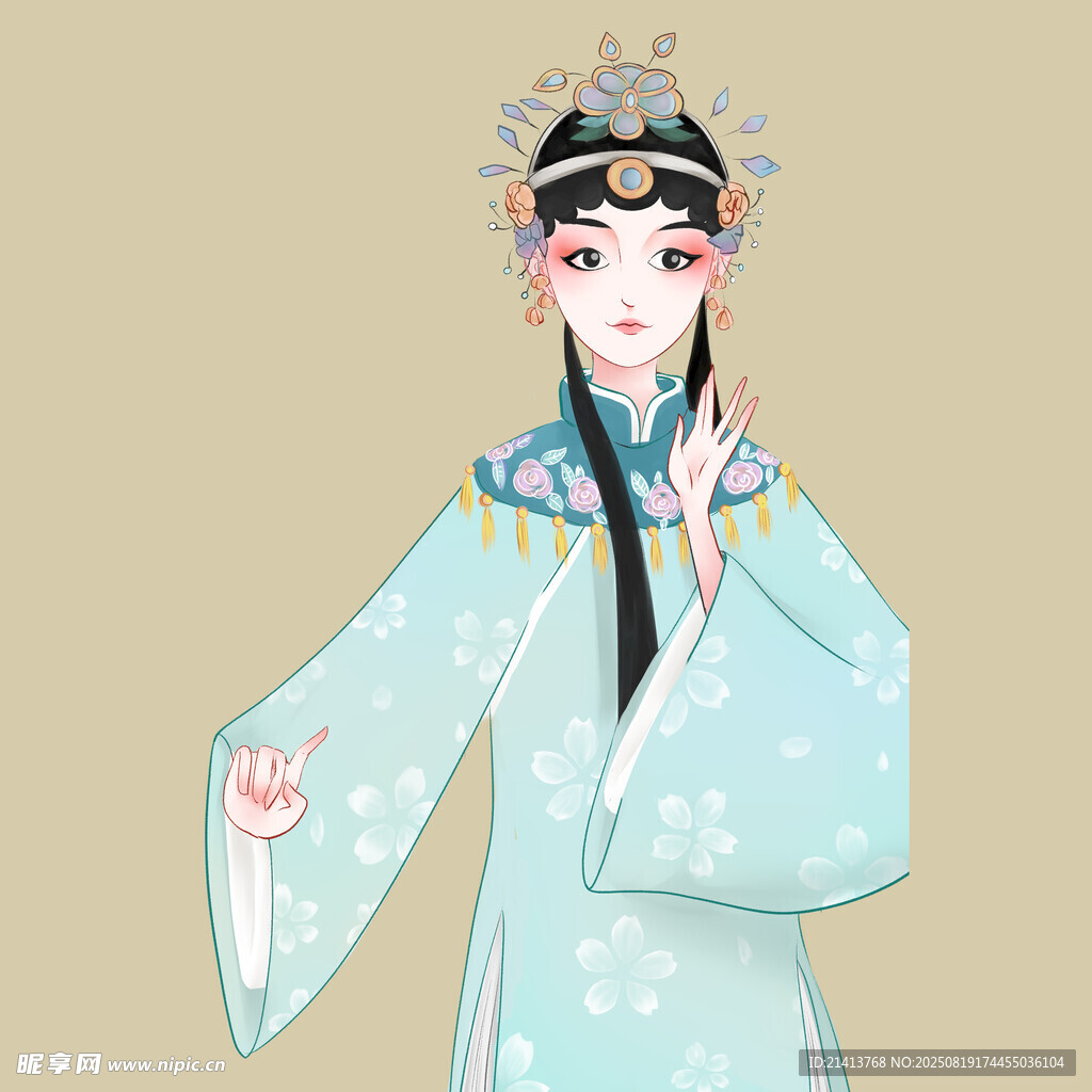 古风戏曲扮相女子