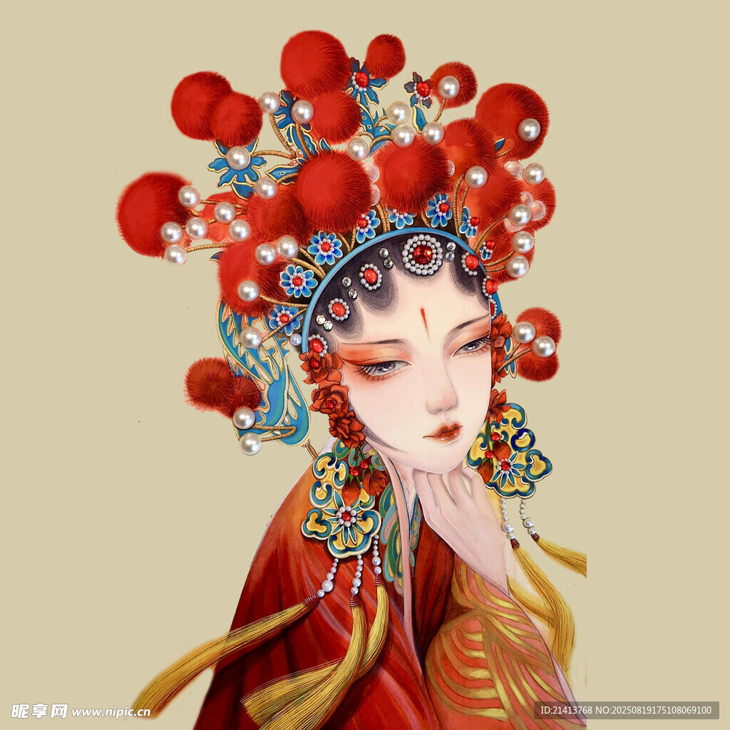 京剧花旦扮相华美形象