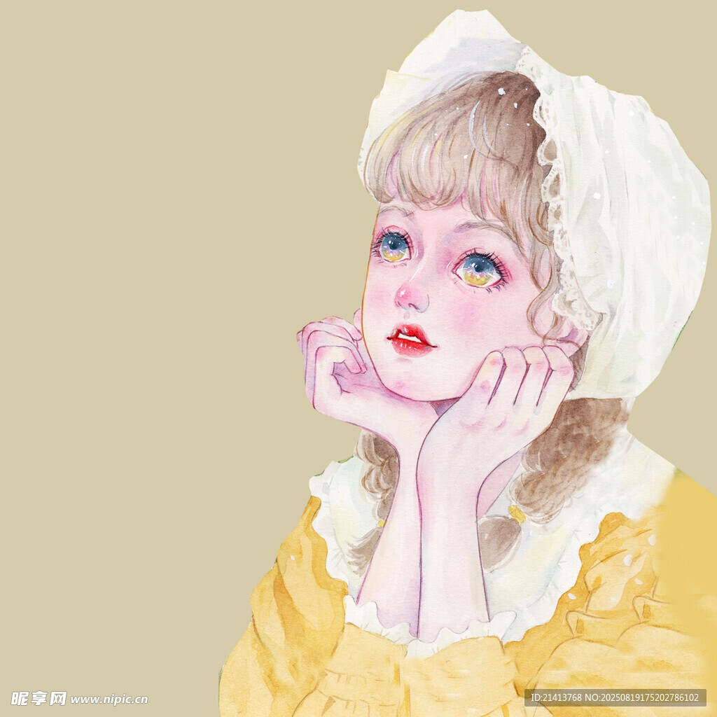 复古装扮的金发少女