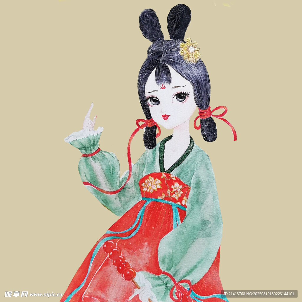 古风兔耳少女手办展示
