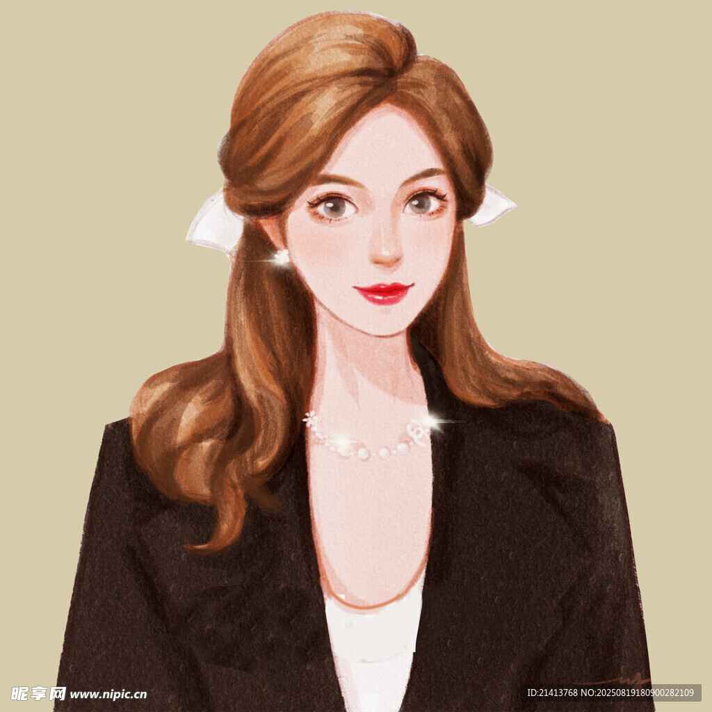 时尚长发职业女性形象