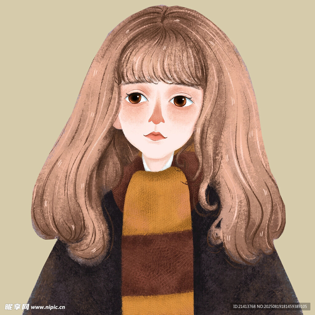 长发女孩的温暖穿搭