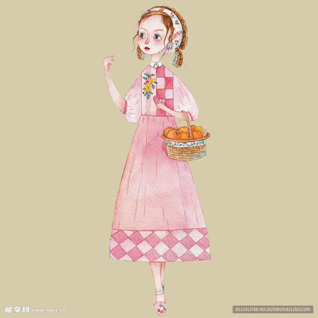 提篮少女的甜美田园风