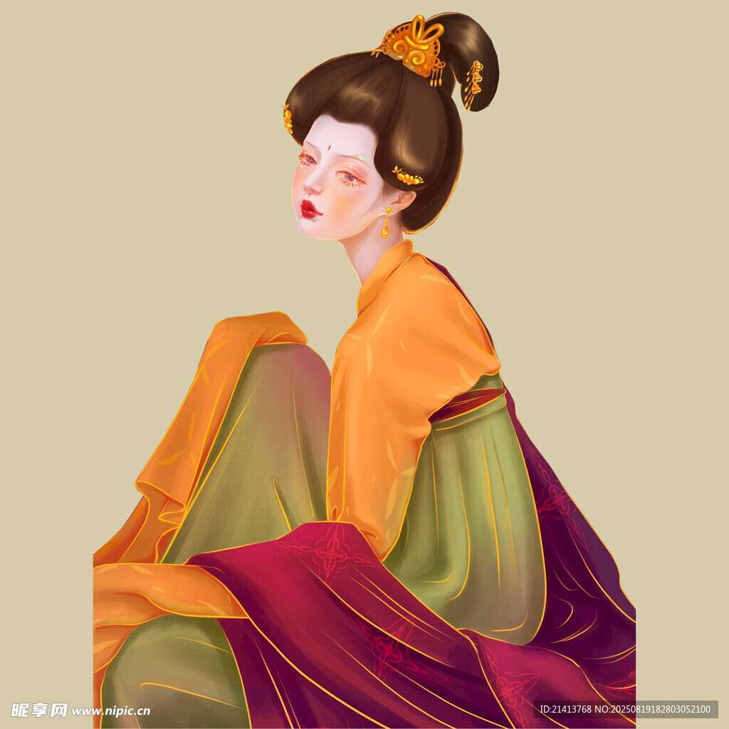 古风女子优雅坐姿