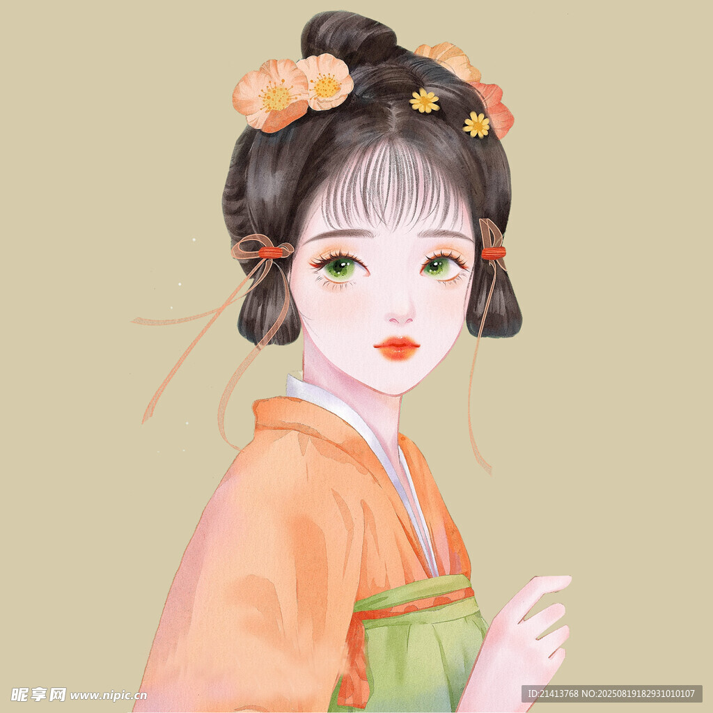 古风汉服少女优雅画像