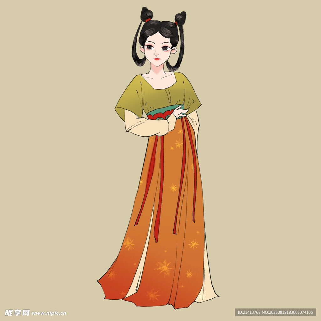 古风汉服女子优雅立姿