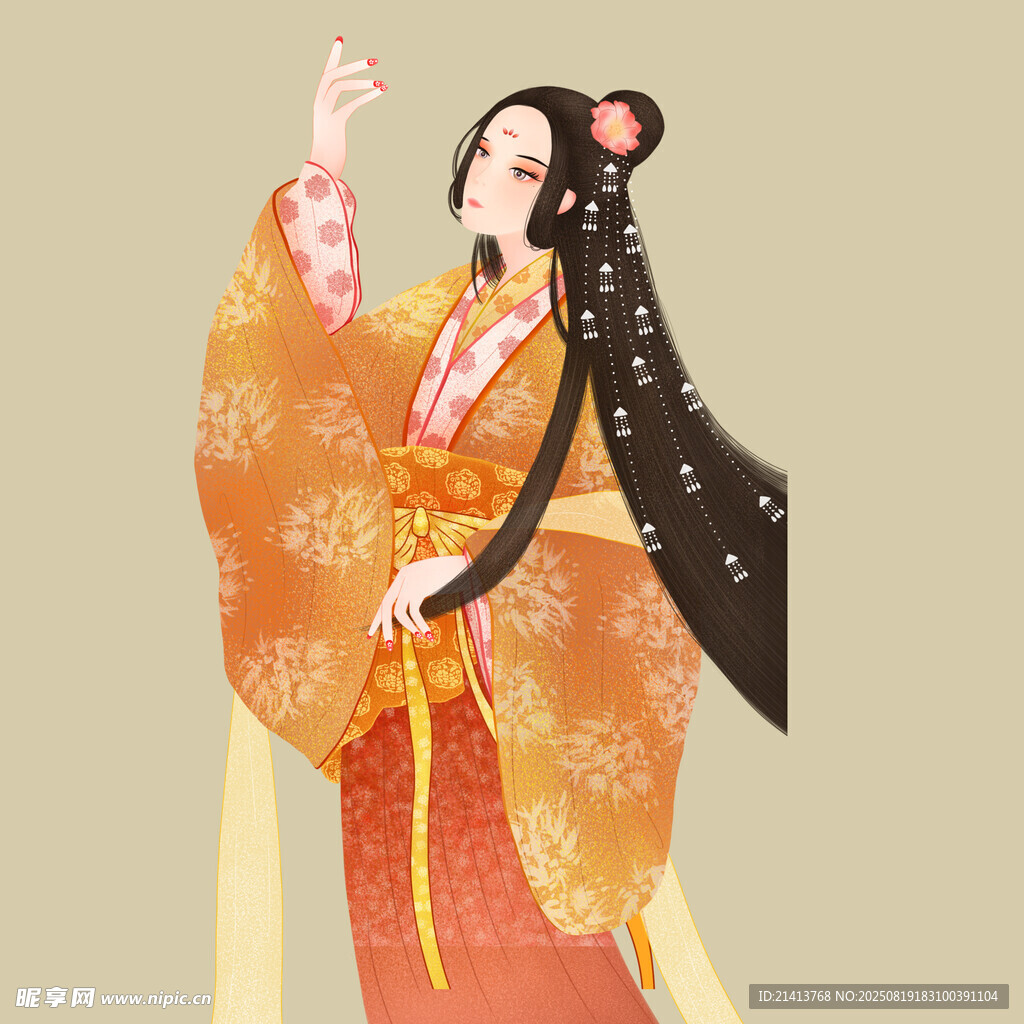 古风汉服女子优雅起舞