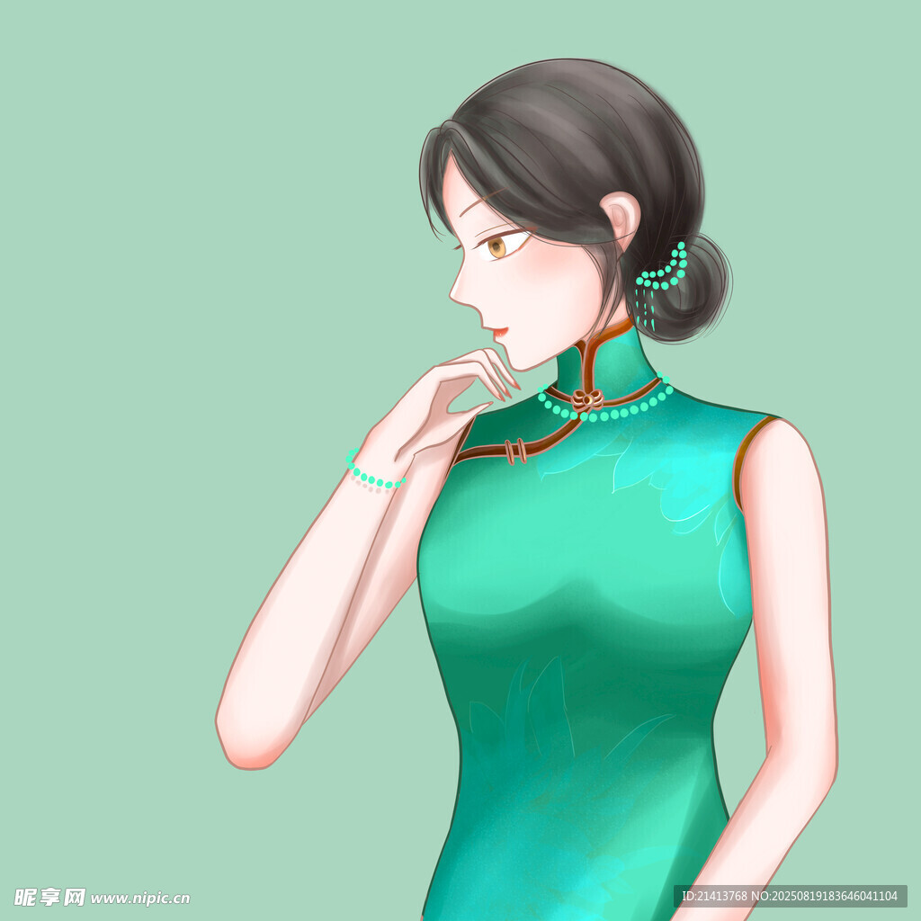优雅旗袍女子 温婉动人