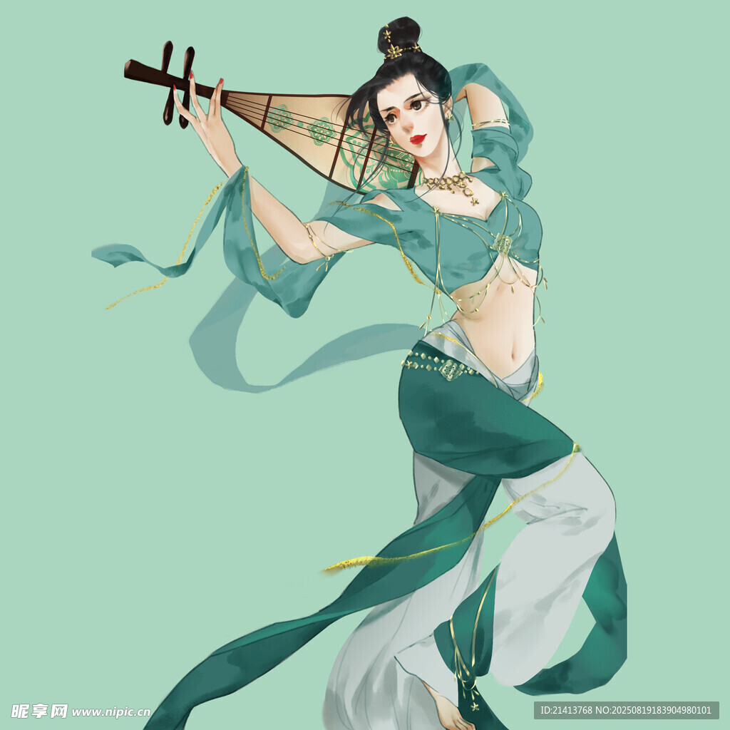 古风女子优雅拉二胡