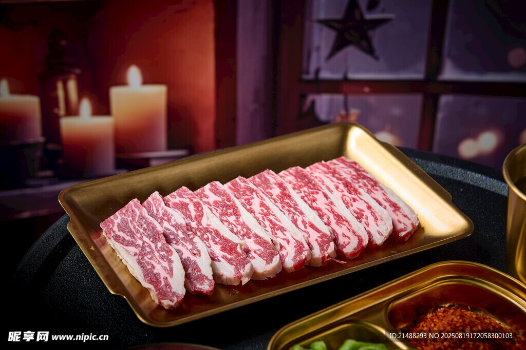 美味鲜嫩的火锅牛肉片