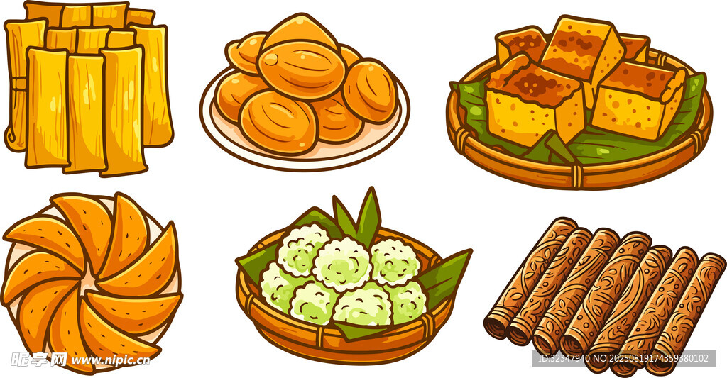 传统糕点美食插图