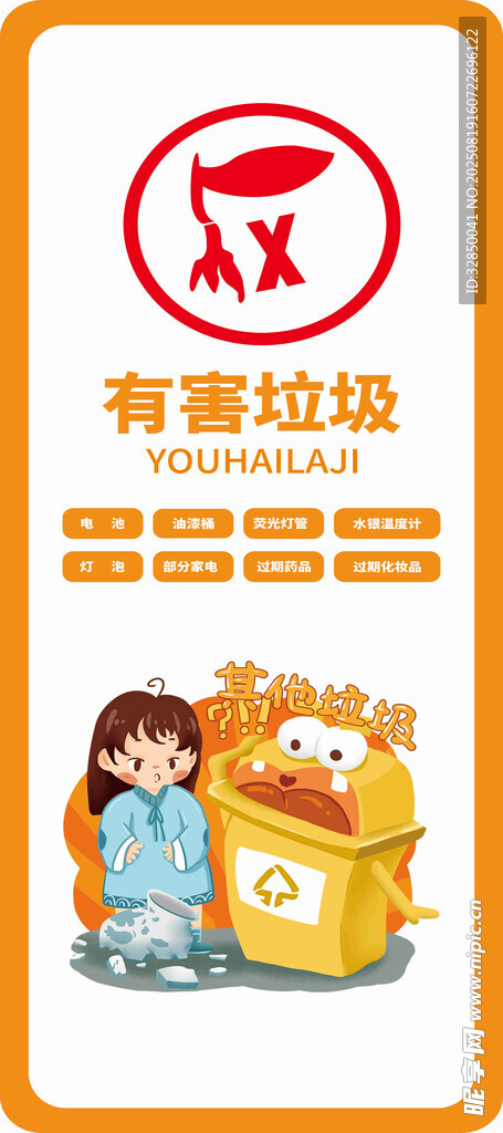 有害垃圾垃圾分类展架