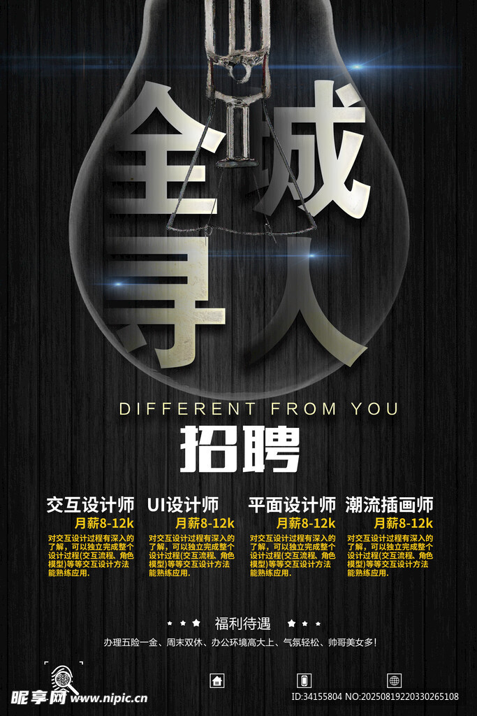 全城寻人招聘海报