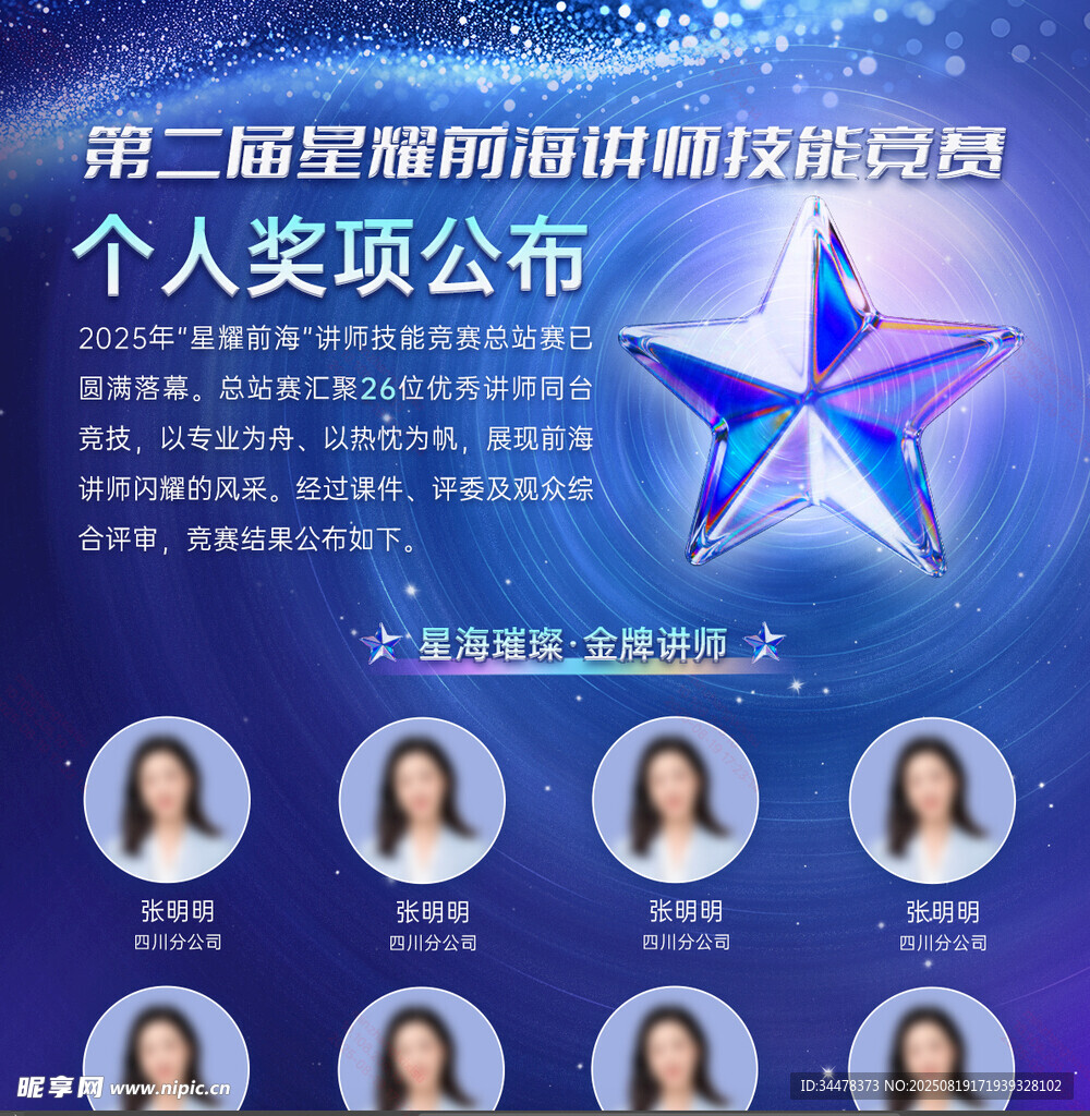 演讲比赛活动个人奖项公布海报