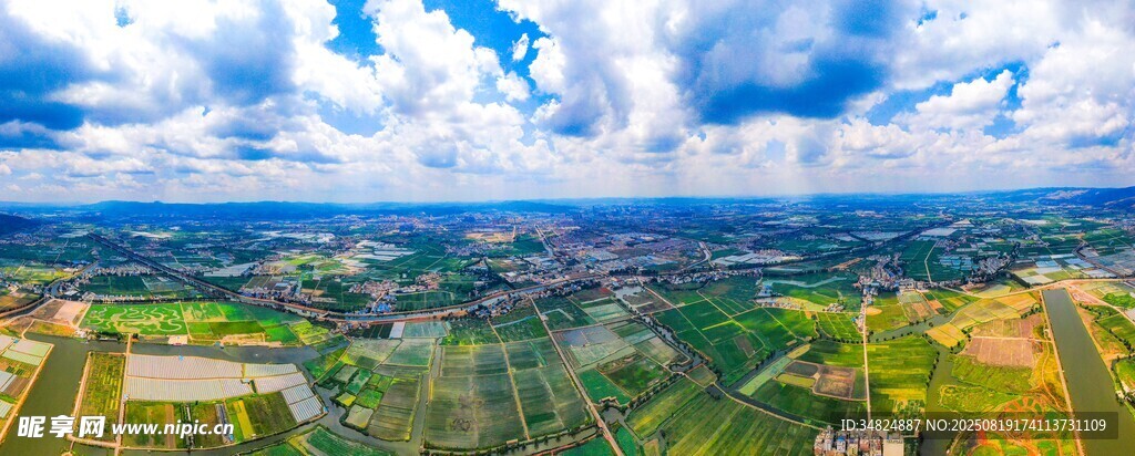 田园风光全景俯瞰图