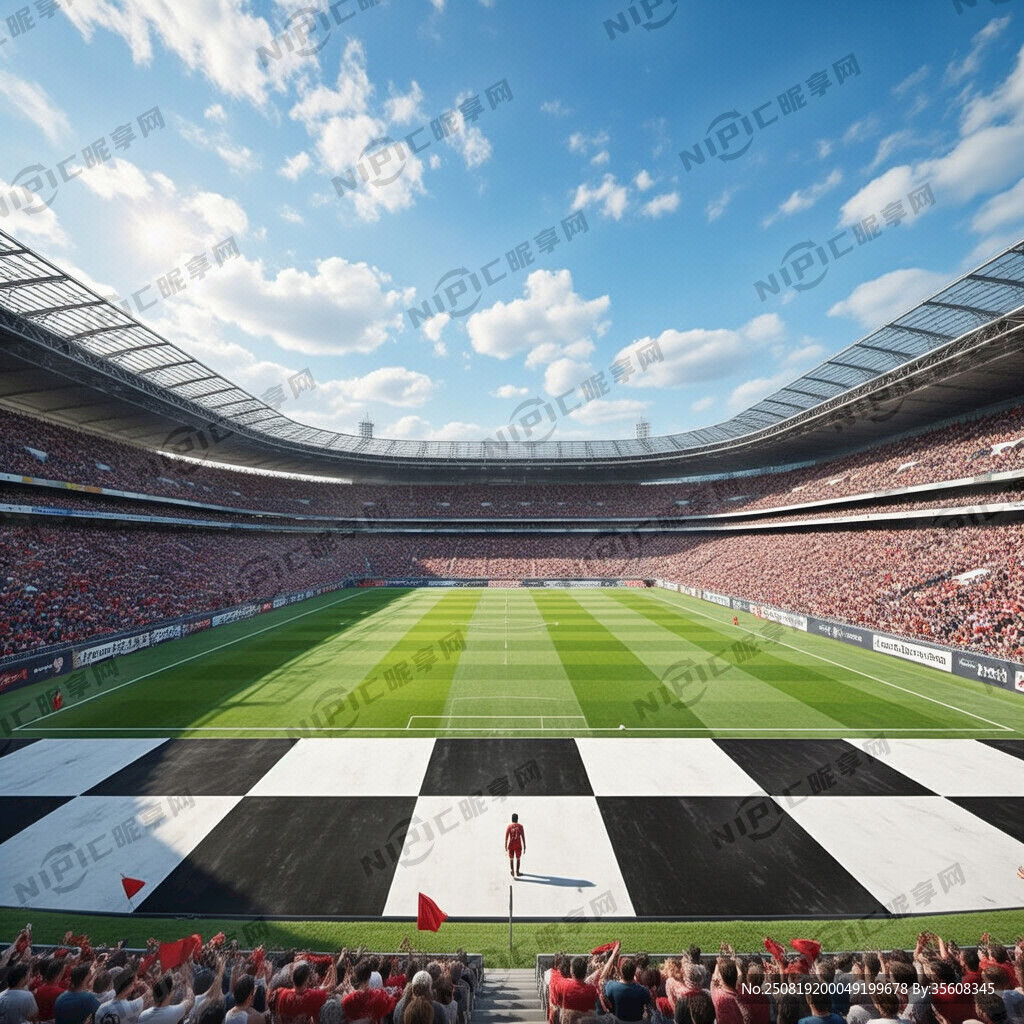 专业足球场 天晴晴朗 观众席