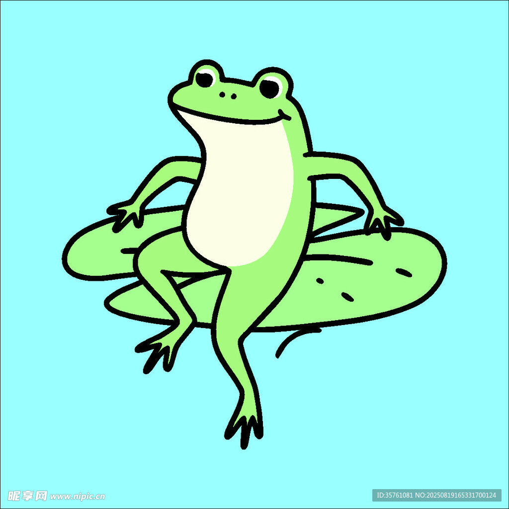 青蛙创意抽象儿童手绘插画