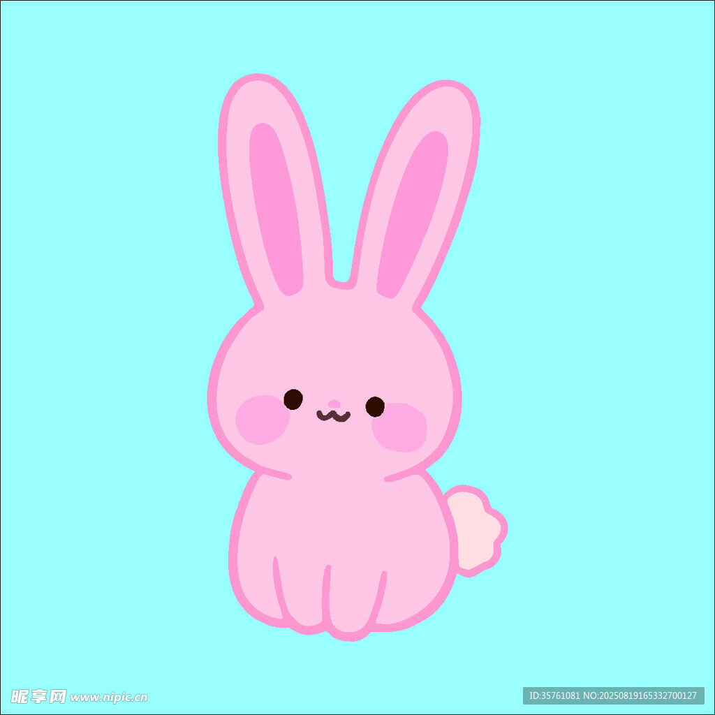兔子创意抽象儿童手绘插画