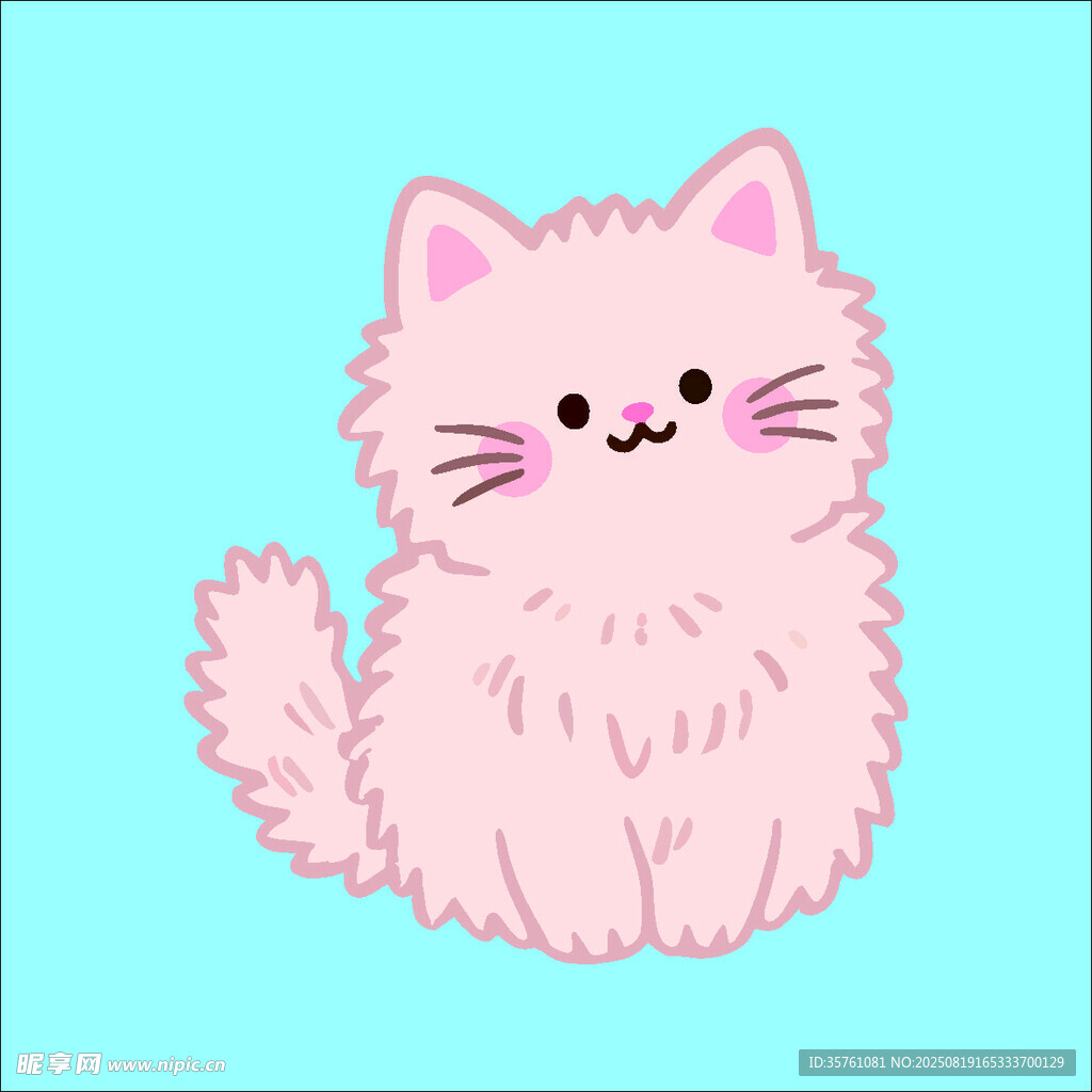 猫咪创意抽象儿童手绘插