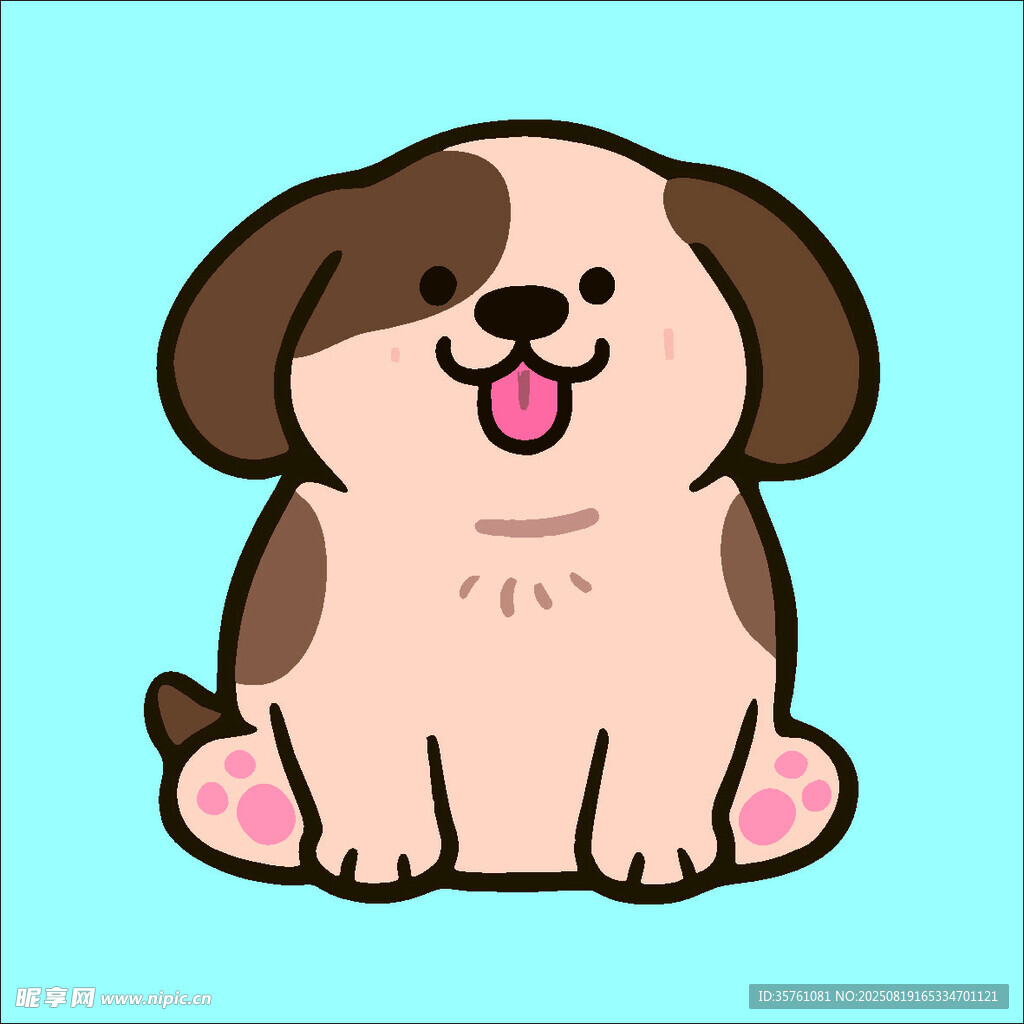 宠物狗手绘插画元素