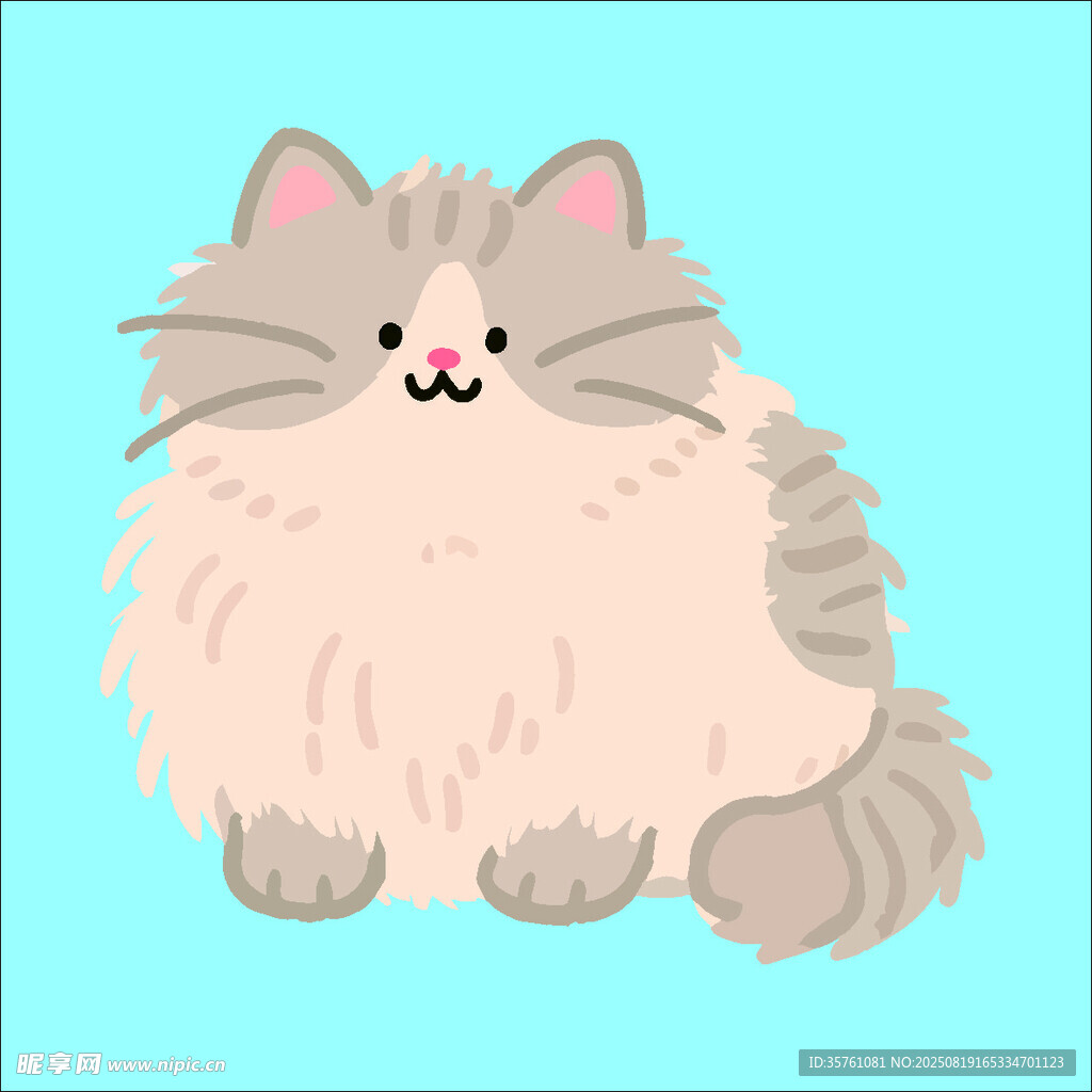 猫咪创意抽象儿童手绘插