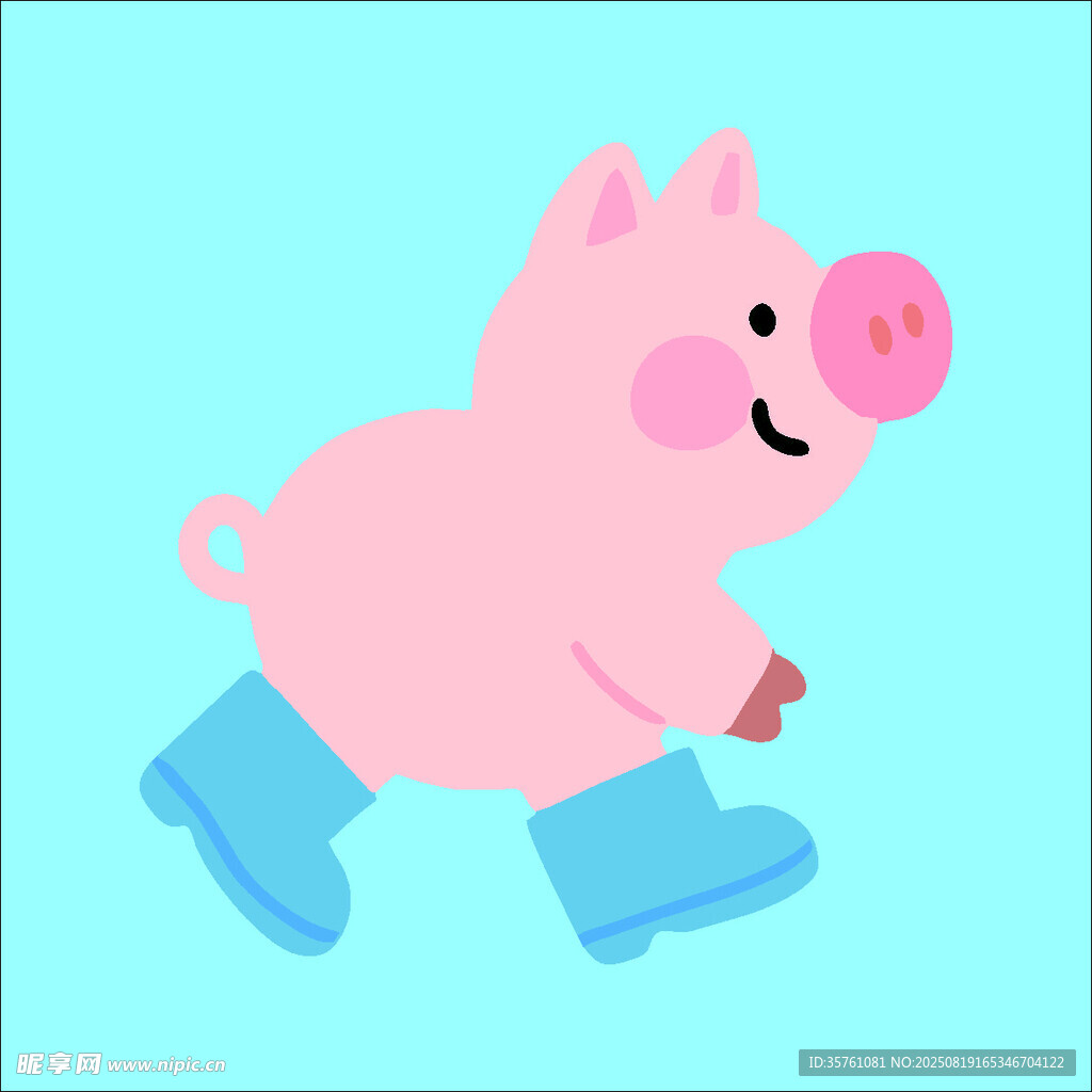 小猪创意抽象儿童手绘插画