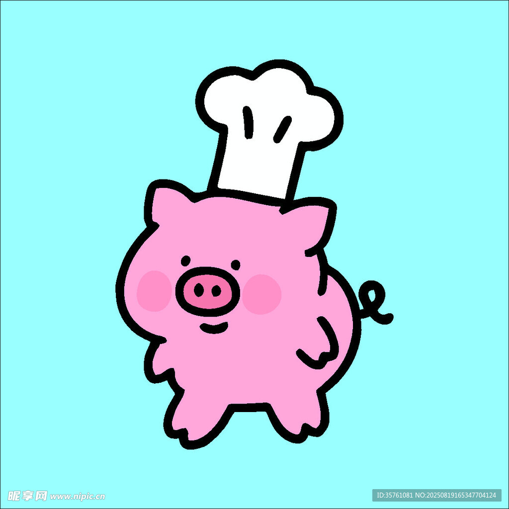 小猪创意抽象儿童手绘插画