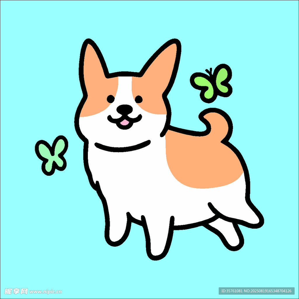 柯基创意抽象儿童手绘插画