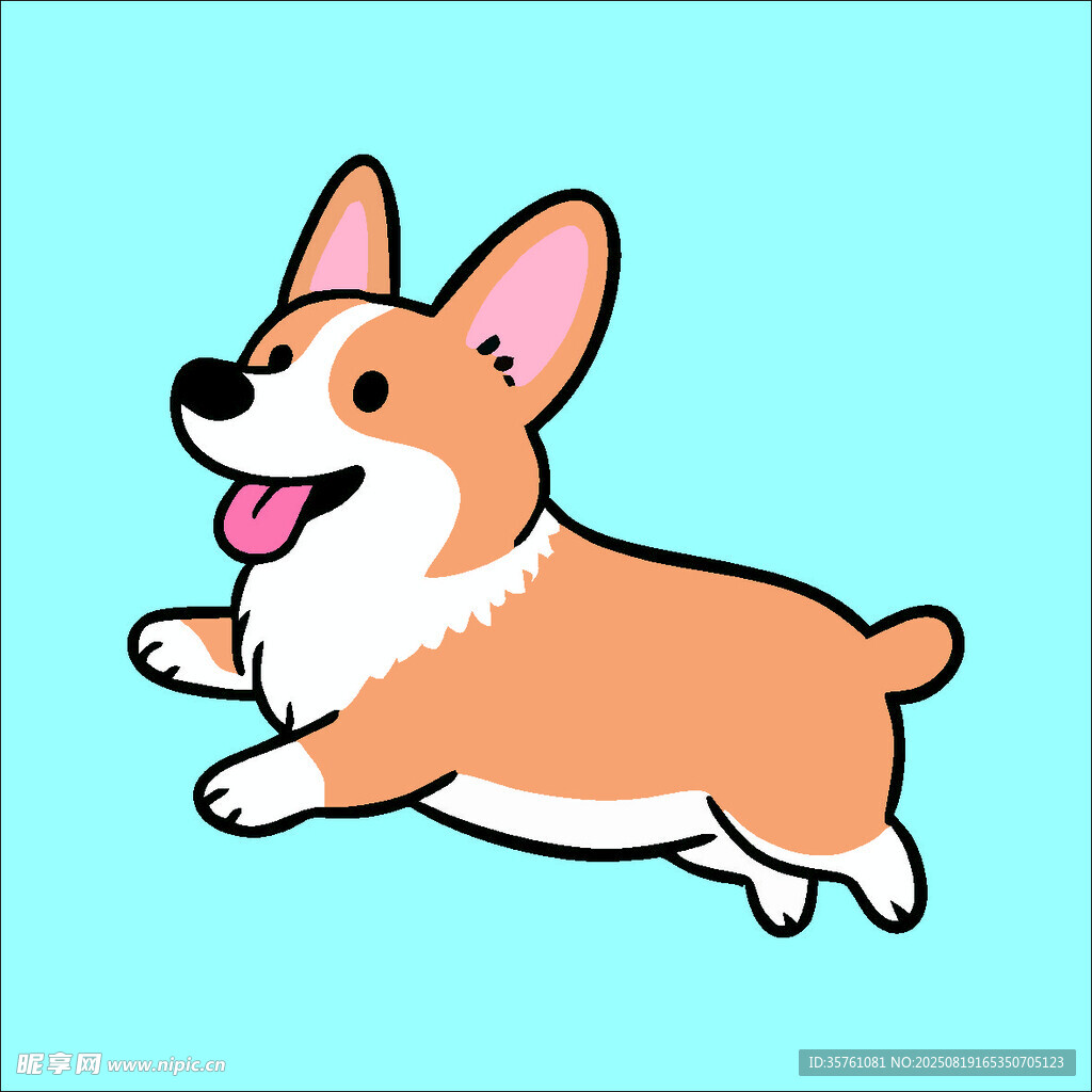 柯基创意抽象儿童手绘插画