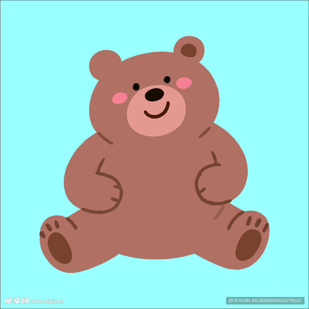 小熊创意抽象儿童手绘插画