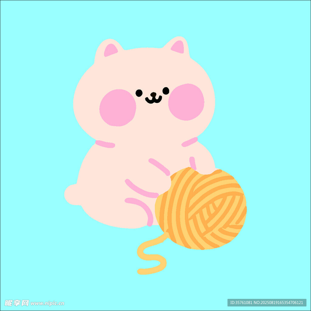 猫咪创意抽象儿童手绘插