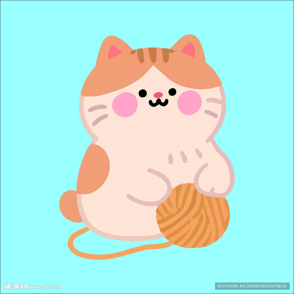 猫咪创意抽象儿童手绘插