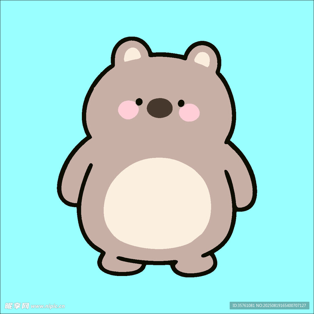 小熊创意抽象儿童手绘插画