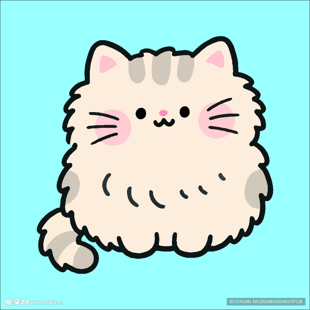 猫咪创意抽象儿童手绘插