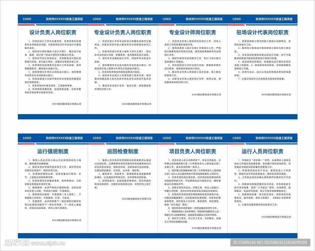项目岗位职责制度牌