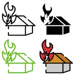 房屋火灾状态图标 