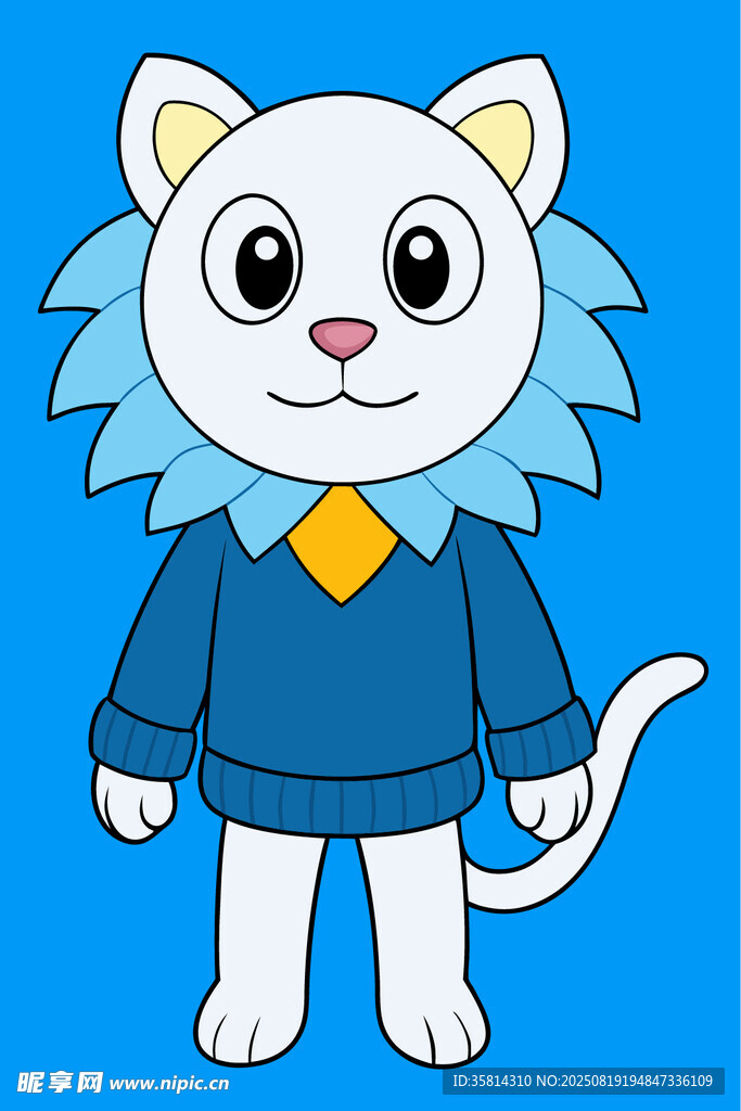 穿蓝衣的拟人化小猫