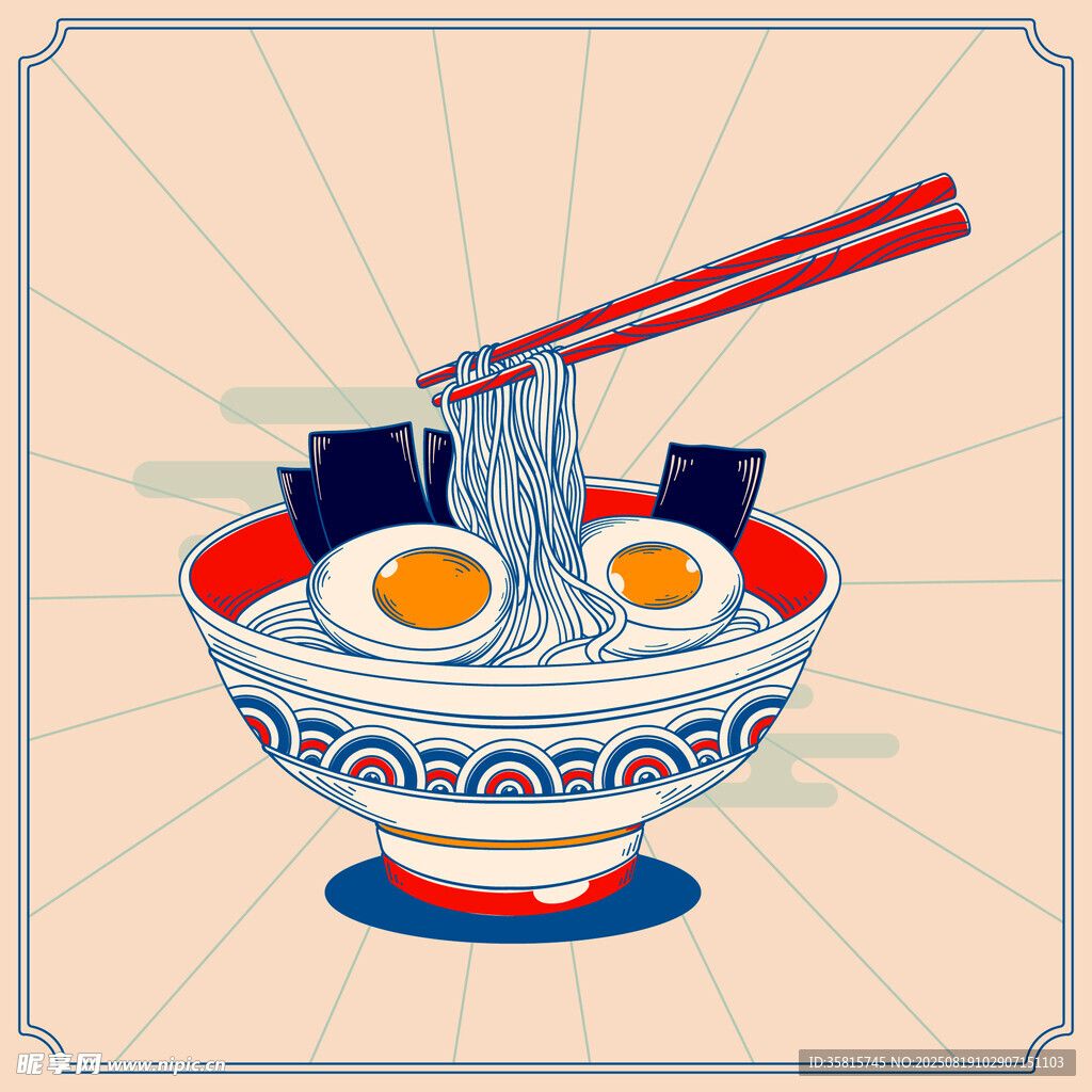 拉面插画