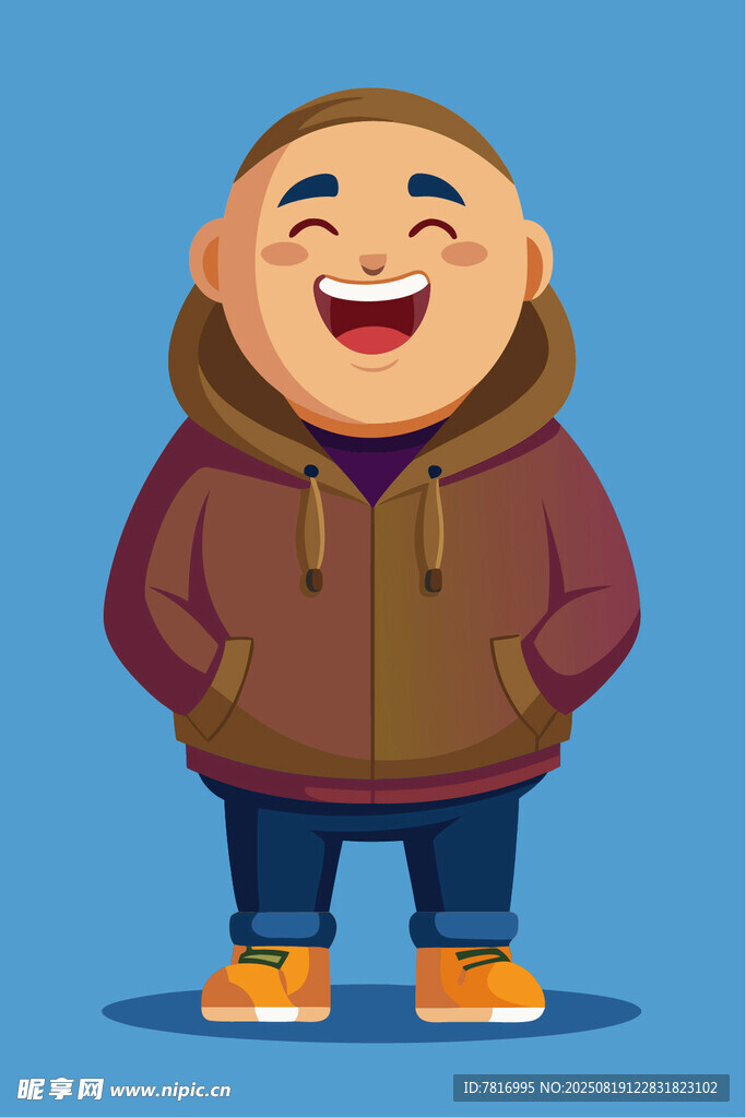 微笑的休闲装男子
