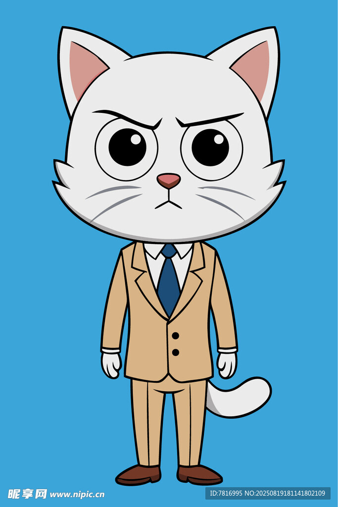 穿西装的愤怒猫咪