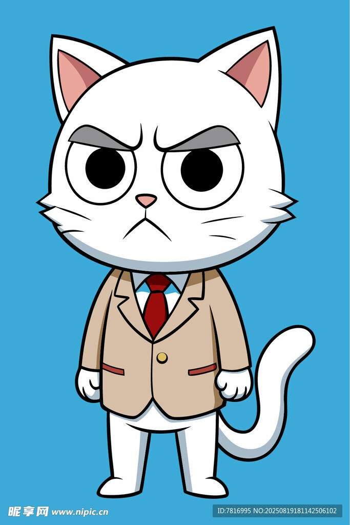 穿西装的愤怒猫咪