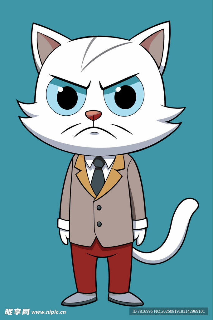 穿西装的愤怒猫咪
