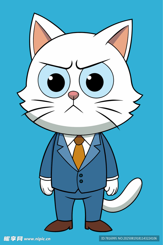 穿西装的生气猫咪