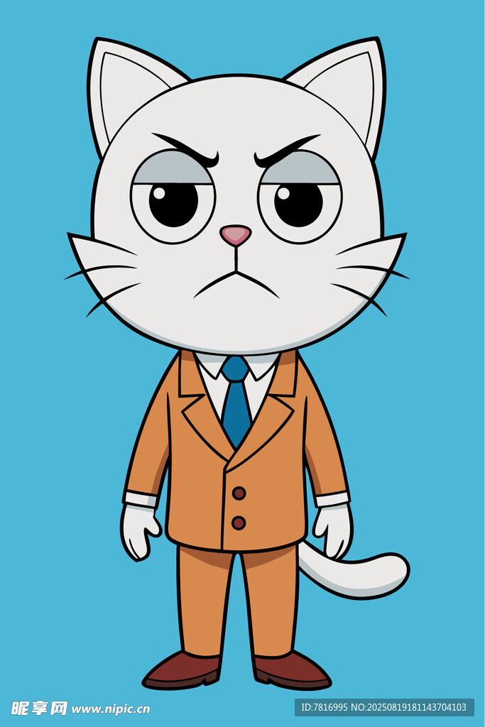 穿西装的愤怒猫咪