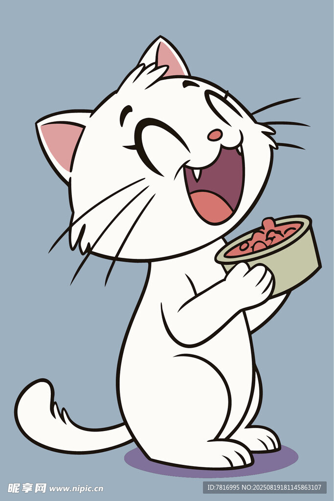 猫咪开心吃美食