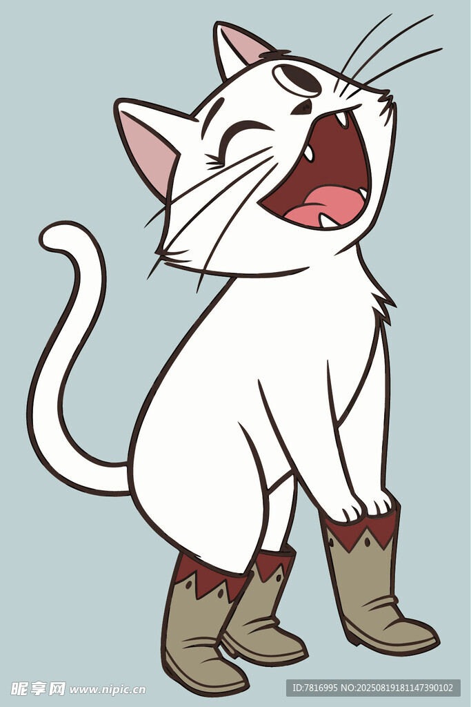 穿靴子大笑的可爱猫咪
