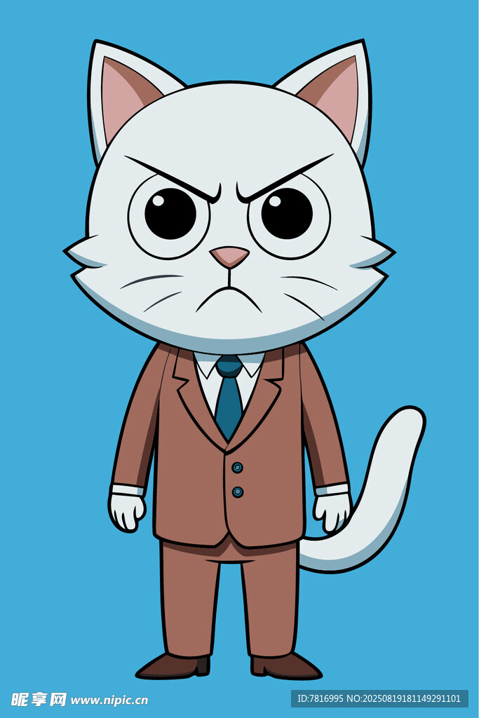 穿西装的愤怒猫咪