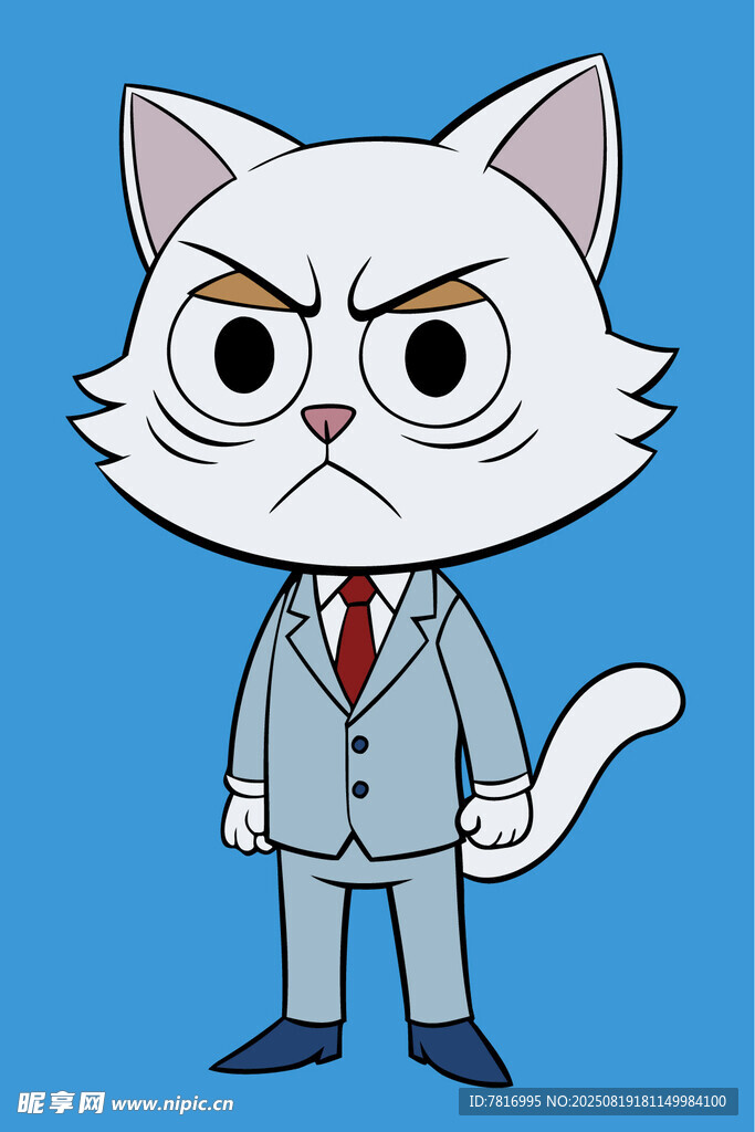 穿西装的愤怒猫咪