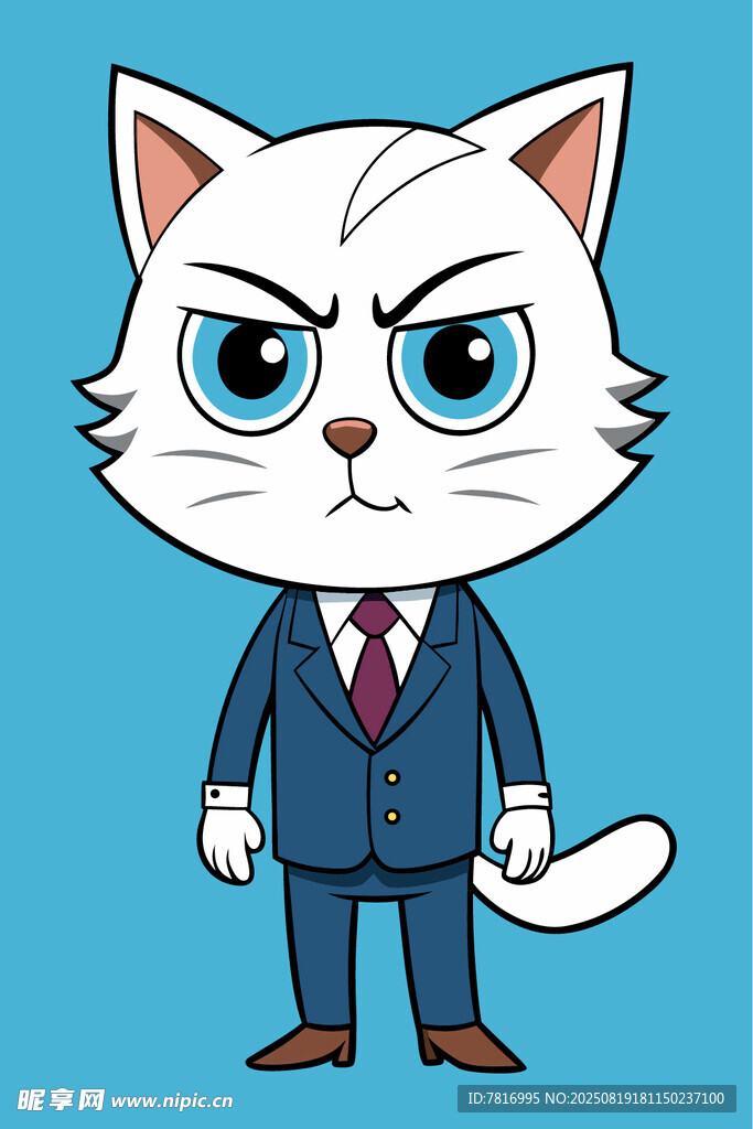 穿西装的愤怒猫咪